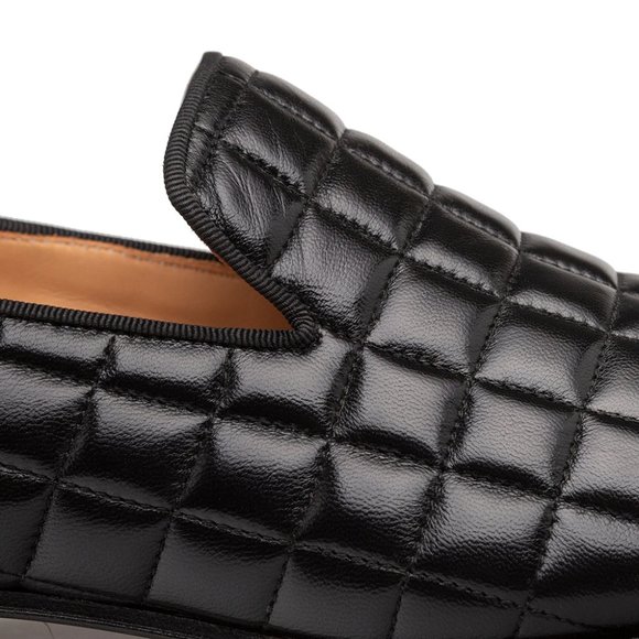 Bashwood Handmade Black Quilted Upper Leather Loafer Shoes main image 4